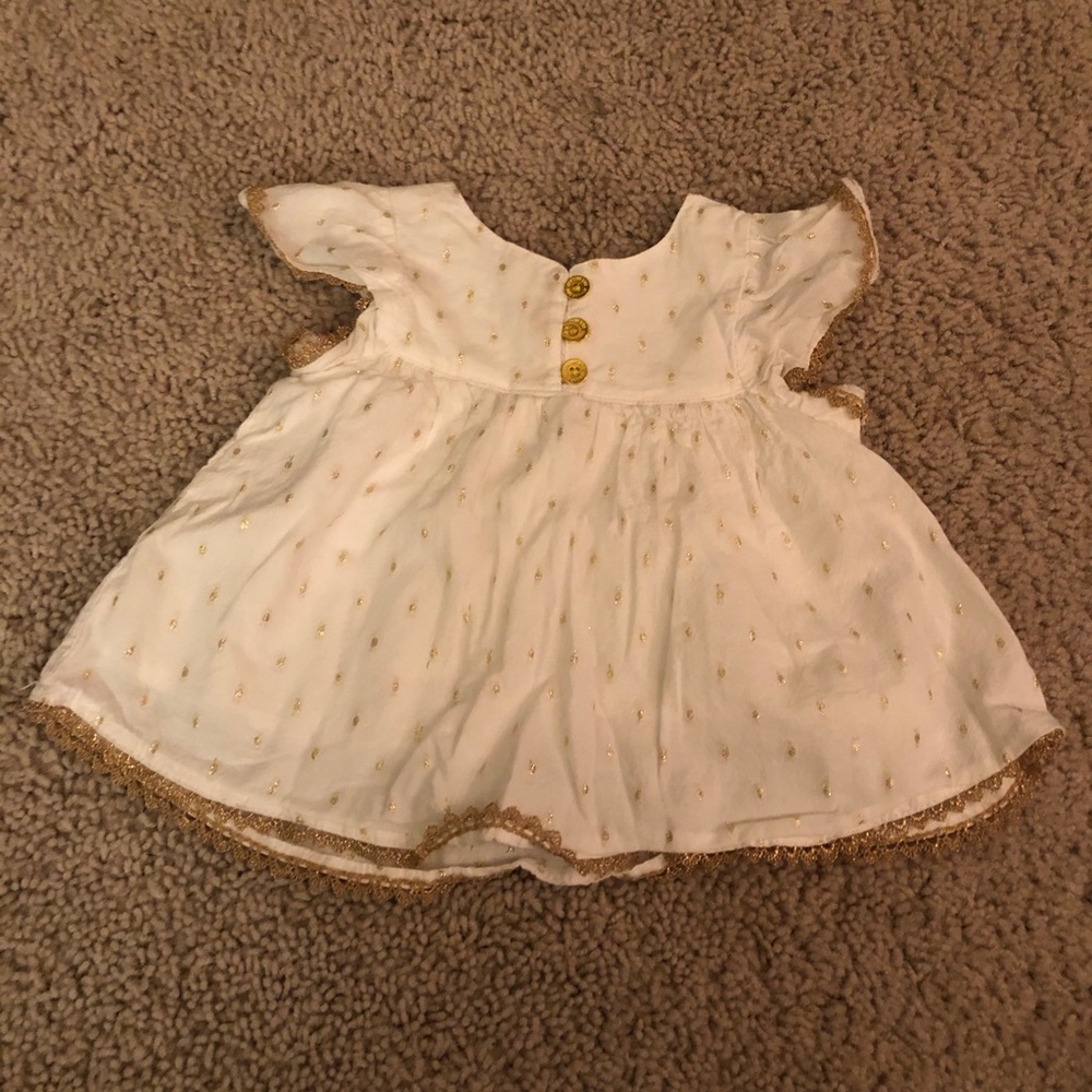 Gold and White Top